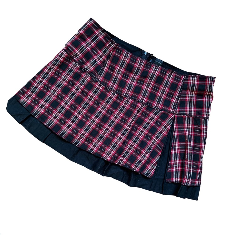 Vintage Y2K Super Low Fat Plaid Mini Skirt Size XXL